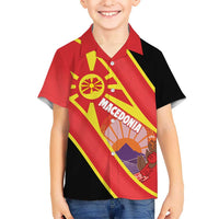 Personalised Macedonia National Day Kid Hawaiian Shirt New Sun of Liberty Waves Style - Wonder Print Shop