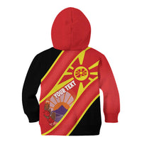 Personalised Macedonia National Day Kid Hoodie New Sun of Liberty Waves Style - Wonder Print Shop