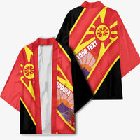 Personalised Macedonia National Day Kimono New Sun of Liberty Waves Style - Wonder Print Shop