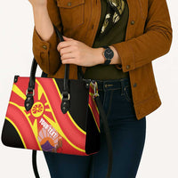 Personalised Macedonia National Day Leather Bag New Sun of Liberty Waves Style - Wonder Print Shop