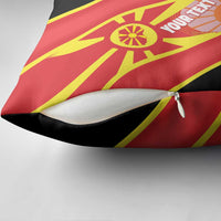 Personalised Macedonia National Day Pillow Cover New Sun of Liberty Waves Style - Wonder Print Shop