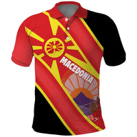 Personalised Macedonia National Day Polo Shirt New Sun of Liberty Waves Style - Wonder Print Shop