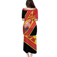 Personalised Macedonia National Day Puletasi New Sun of Liberty Waves Style - Wonder Print Shop
