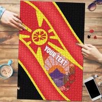 Personalised Macedonia National Day Puzzle New Sun of Liberty Waves Style - Wonder Print Shop