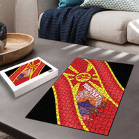 Personalised Macedonia National Day Puzzle New Sun of Liberty Waves Style - Wonder Print Shop