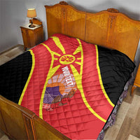 Personalised Macedonia National Day Quilt New Sun of Liberty Waves Style - Wonder Print Shop
