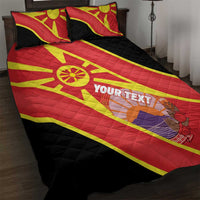 Personalised Macedonia National Day Quilt Bed Set New Sun of Liberty Waves Style - Wonder Print Shop