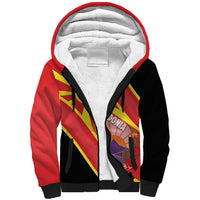 Personalised Macedonia National Day Sherpa Hoodie New Sun of Liberty Waves Style - Wonder Print Shop