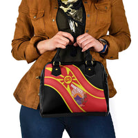 Personalised Macedonia National Day Shoulder Handbag New Sun of Liberty Waves Style - Wonder Print Shop