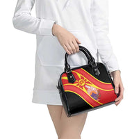 Personalised Macedonia National Day Shoulder Handbag New Sun of Liberty Waves Style - Wonder Print Shop