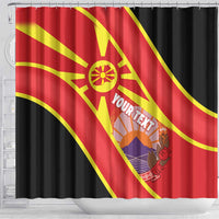 Personalised Macedonia National Day Shower Curtain New Sun of Liberty Waves Style - Wonder Print Shop