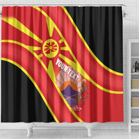 Personalised Macedonia National Day Shower Curtain New Sun of Liberty Waves Style - Wonder Print Shop