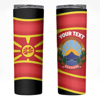 Personalised Macedonia National Day Skinny Tumbler New Sun of Liberty Waves Style - Wonder Print Shop