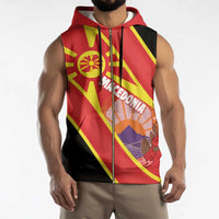 Personalised Macedonia National Day Sleeveless Zip Hoodie New Sun of Liberty Waves Style - Wonder Print Shop