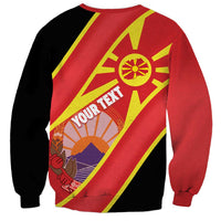 Personalised Macedonia National Day Sweatshirt New Sun of Liberty Waves Style - Wonder Print Shop