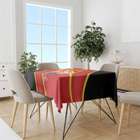 Personalised Macedonia National Day Tablecloth New Sun of Liberty Waves Style - Wonder Print Shop