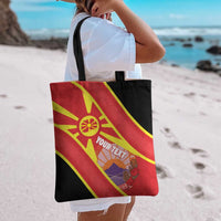 Personalised Macedonia National Day Tote Bag New Sun of Liberty Waves Style - Wonder Print Shop