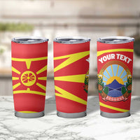 Personalised Macedonia National Day Tumbler Cup New Sun of Liberty Waves Style - Wonder Print Shop