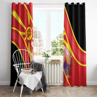 Personalised Macedonia National Day Window Curtain New Sun of Liberty Waves Style - Wonder Print Shop