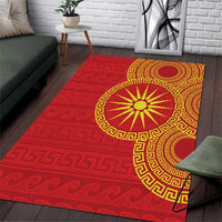 Vergina Sun Macedonia Area Rug Greek Pattern Red - Wonder Print Shop