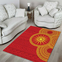 Vergina Sun Macedonia Area Rug Greek Pattern Red - Wonder Print Shop