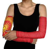 Vergina Sun Macedonia Arm Sleeves Greek Pattern Red - Wonder Print Shop