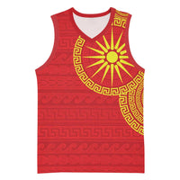 Vergina Sun Macedonia Basketball Jersey Greek Pattern Red - Wonder Print Shop