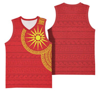 Vergina Sun Macedonia Basketball Jersey Greek Pattern Red - Wonder Print Shop