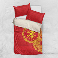 Vergina Sun Macedonia Bedding Set Greek Pattern Red - Wonder Print Shop