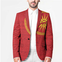 Vergina Sun Macedonia Blazer Greek Pattern Red - Wonder Print Shop