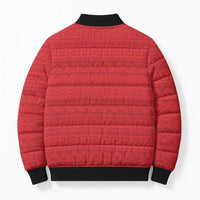 Vergina Sun Macedonia Bomber Puffer Jacket Greek Pattern Red - Wonder Print Shop