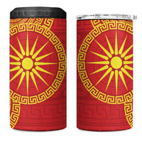 Vergina Sun Macedonia 4 in 1 Can Cooler Tumbler Greek Pattern Red - Wonder Print Shop