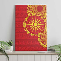 Vergina Sun Macedonia Canvas Wall Art Greek Pattern Red - Wonder Print Shop