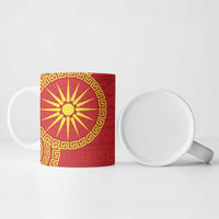 Vergina Sun Macedonia Ceramic Mug Greek Pattern Red - Wonder Print Shop