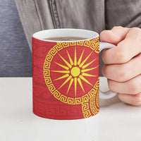 Vergina Sun Macedonia Ceramic Mug Greek Pattern Red - Wonder Print Shop
