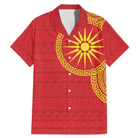 Vergina Sun Macedonia Family Matching Mermaid Dress and Hawaiian Shirt Greek Pattern Red - Wonder Print Shop