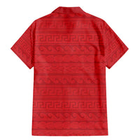 Vergina Sun Macedonia Family Matching Mermaid Dress and Hawaiian Shirt Greek Pattern Red - Wonder Print Shop