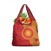 Vergina Sun Macedonia Grocery Bag Greek Pattern Red - Wonder Print Shop