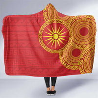 Vergina Sun Macedonia Hooded Blanket Greek Pattern Red - Wonder Print Shop