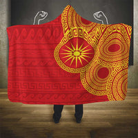 Vergina Sun Macedonia Hooded Blanket Greek Pattern Red - Wonder Print Shop