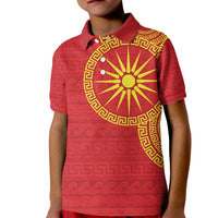 Vergina Sun Macedonia Kid Polo Shirt Greek Pattern Red - Wonder Print Shop