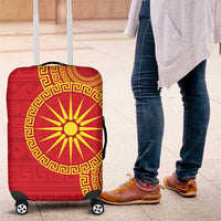 Vergina Sun Macedonia Luggage Cover Greek Pattern Red - Wonder Print Shop