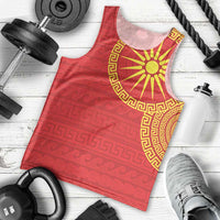 Vergina Sun Macedonia Men Tank Top Greek Pattern Red - Wonder Print Shop