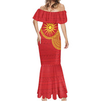 Vergina Sun Macedonia Mermaid Dress Greek Pattern Red - Wonder Print Shop