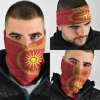 Vergina Sun Macedonia Neck Gaiter Greek Pattern Red - Wonder Print Shop