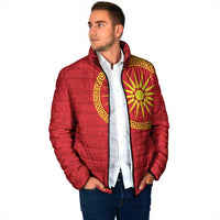 Vergina Sun Macedonia Padded Jacket Greek Pattern Red - Wonder Print Shop