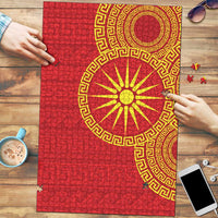 Vergina Sun Macedonia Puzzle Greek Pattern Red - Wonder Print Shop
