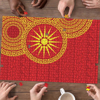 Vergina Sun Macedonia Puzzle Greek Pattern Red - Wonder Print Shop
