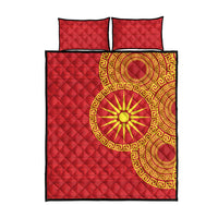 Vergina Sun Macedonia Quilt Bed Set Greek Pattern Red - Wonder Print Shop