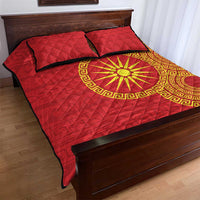 Vergina Sun Macedonia Quilt Bed Set Greek Pattern Red - Wonder Print Shop